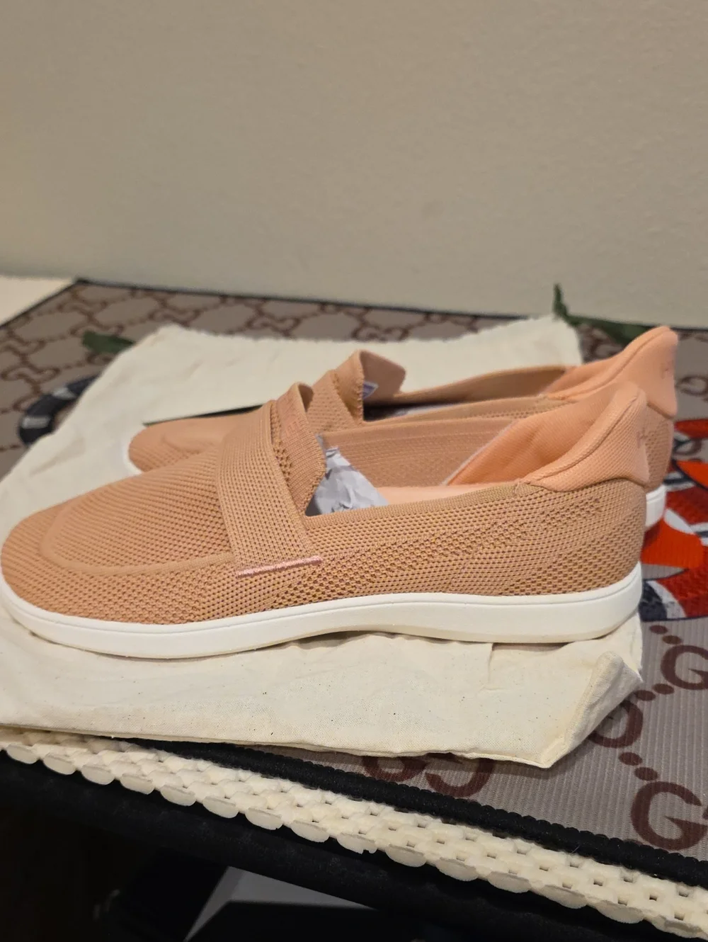 HIKE Women’s Peach Knit Slip-On Casual Sneakers